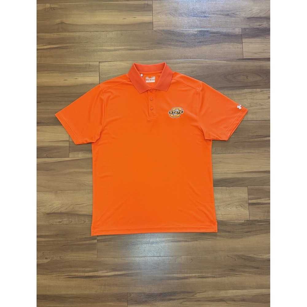 Oklahoma State Cowboys Under Armour Heat Gear University NCAA Polo Men's Large L